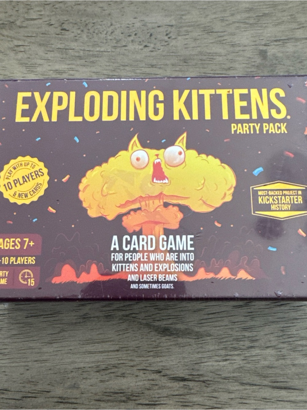 Exploding Kittens Party Pack Card Game - Yellow Cat Explosion